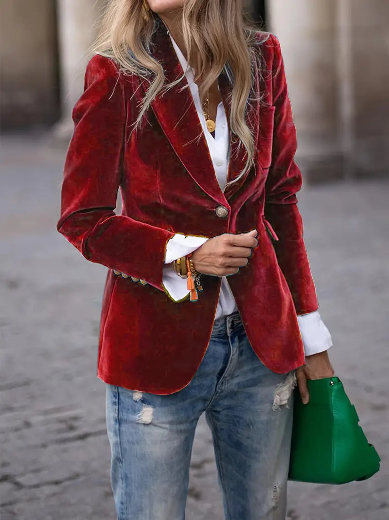 Julissa - Tailored Velvet Blazer-15550919442805-Mirella Fiore