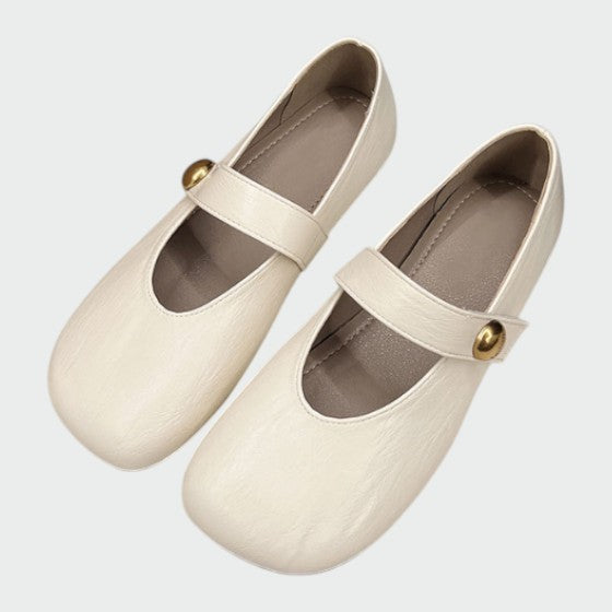 Juniper - Round-Toe Button Mary Jane Shoes-15519661031797-Mirella Fiore