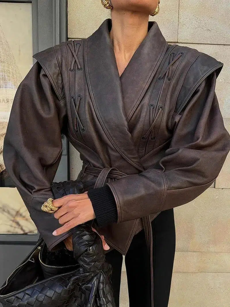 Katniss – Western-inspired style – Leather jacket-15133992157557-Mirella Fiore