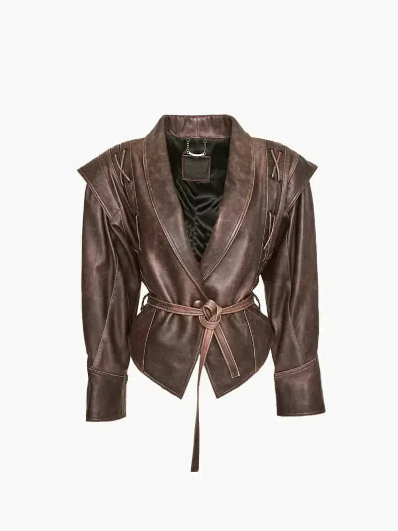 Katniss – Western-inspired style – Leather jacket-15133992157557-Mirella Fiore