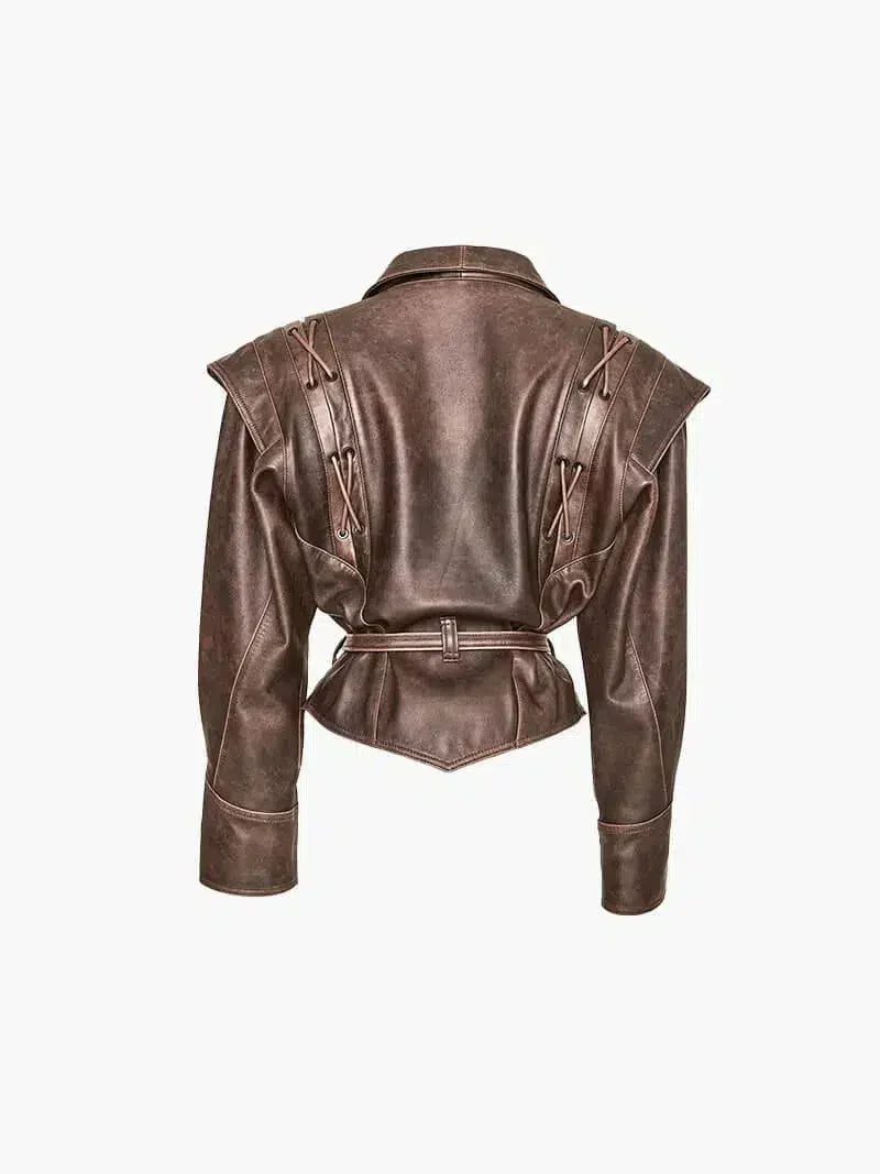 Katniss – Western-inspired style – Leather jacket-15133992157557-Mirella Fiore