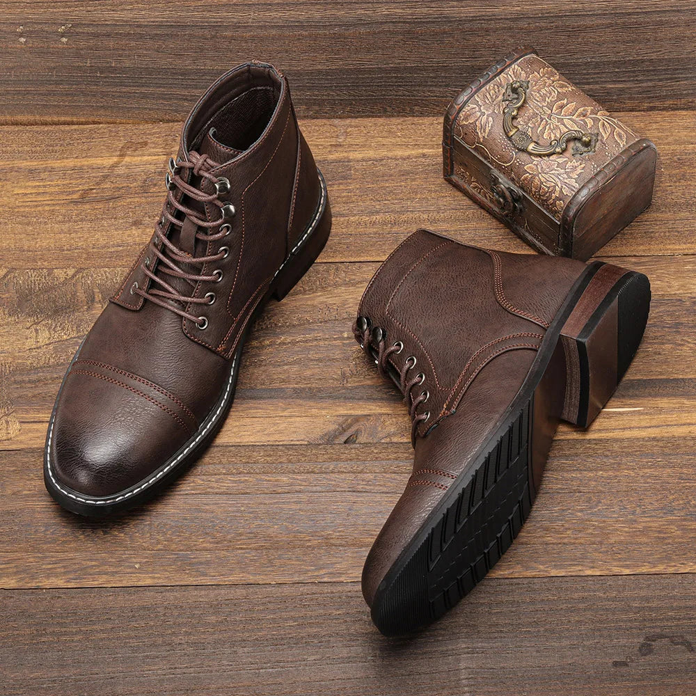 Keith - Vintage Cap-Toe Derby Boots-15550770250101-Nancy & Mae Savannah