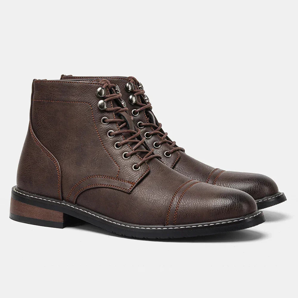 Keith - Vintage Cap-Toe Derby Boots-15550770250101-Nancy & Mae Savannah