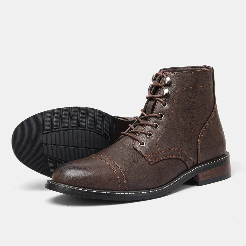Keith - Vintage Cap-Toe Derby Boots-15550770250101-Nancy & Mae Savannah