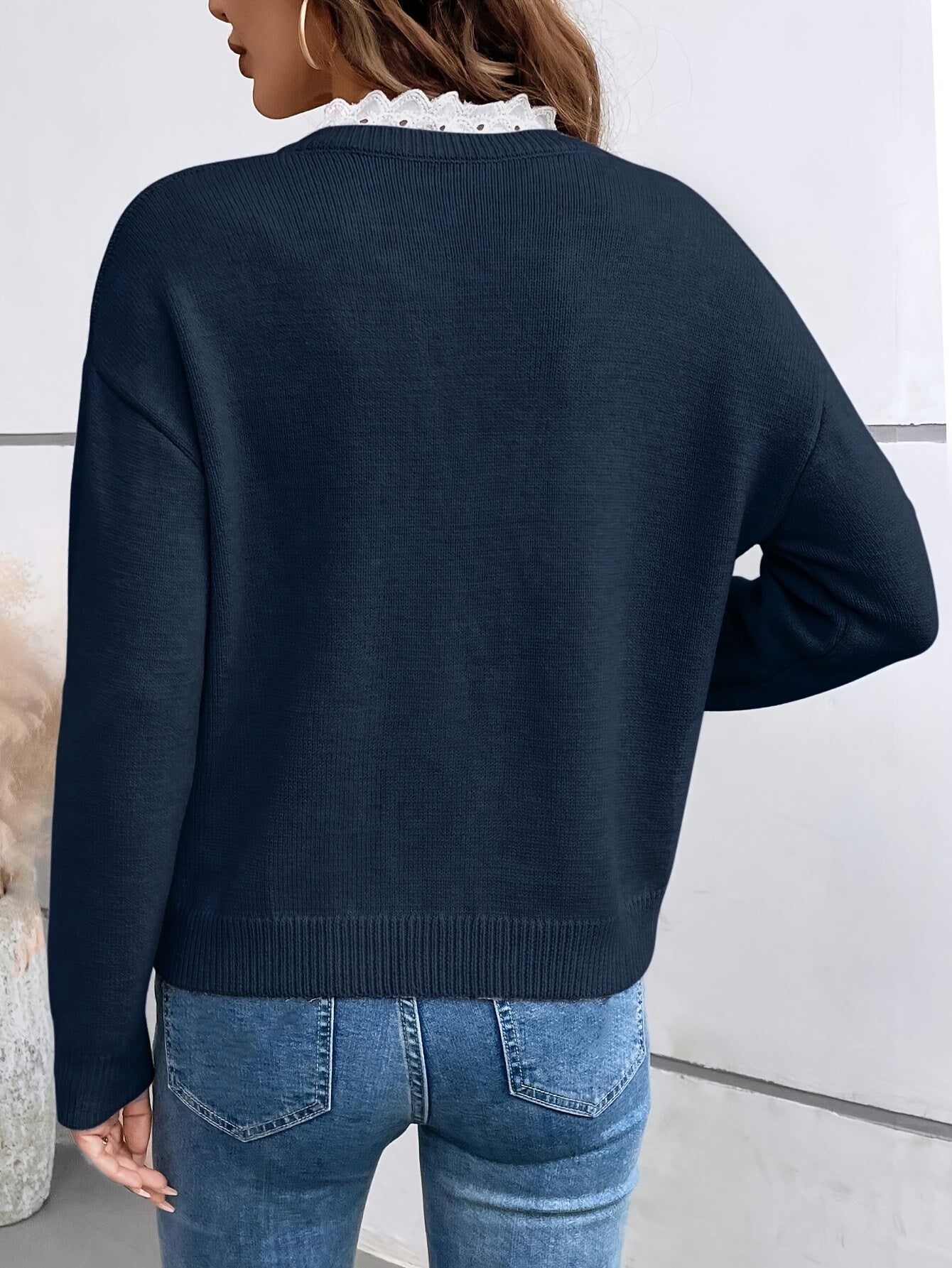 LINZA - Sweater with Lace Detail-15519826018677-Mirella Fiore