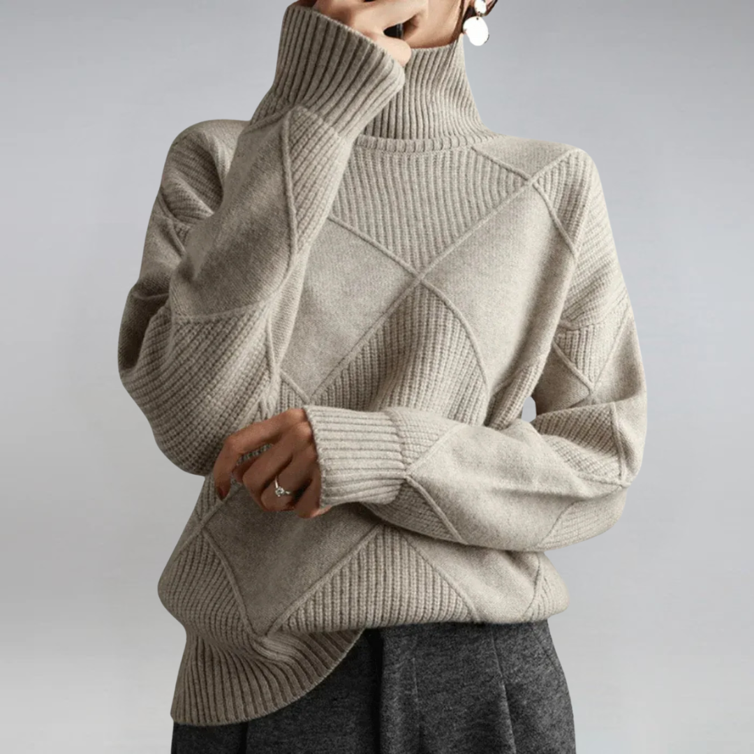 Lauren - Luxe Cashmere Turtleneck Sweater-15547989852533-Mirella Fiore