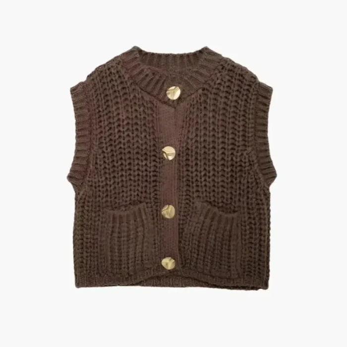 Leonelle – Button detailing – Sweater vest-15133677191541-Mirella Fiore