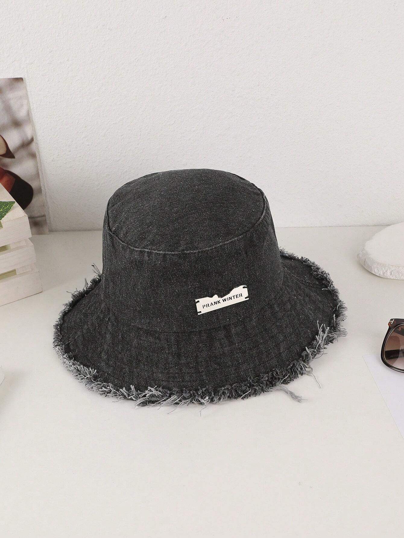 Lioré – Distressed edge – Washed denim bucket hat-15133817045365-Mirella Fiore