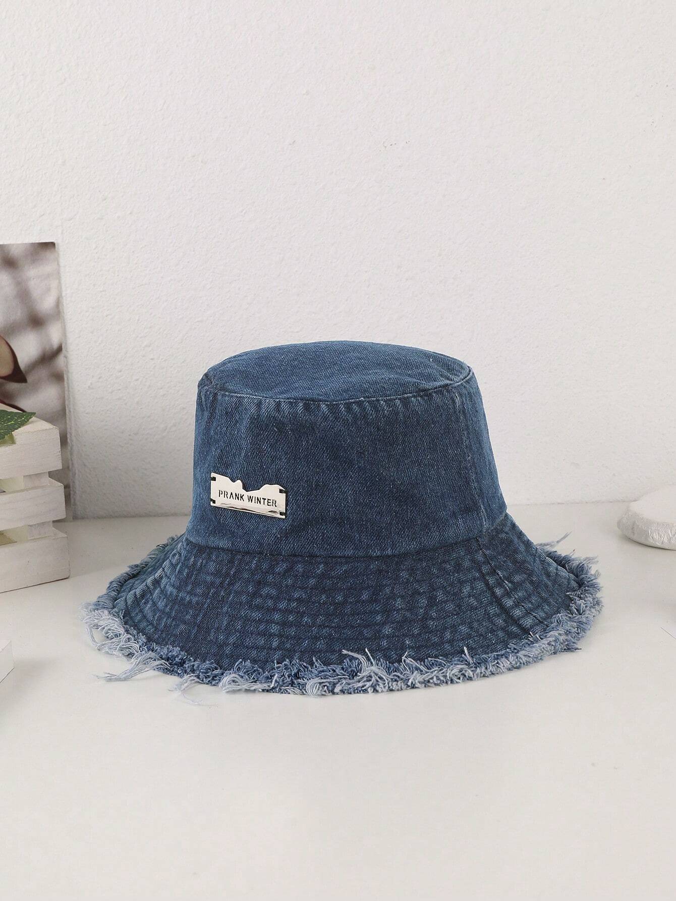 Lioré – Distressed edge – Washed denim bucket hat-15133817045365-Mirella Fiore