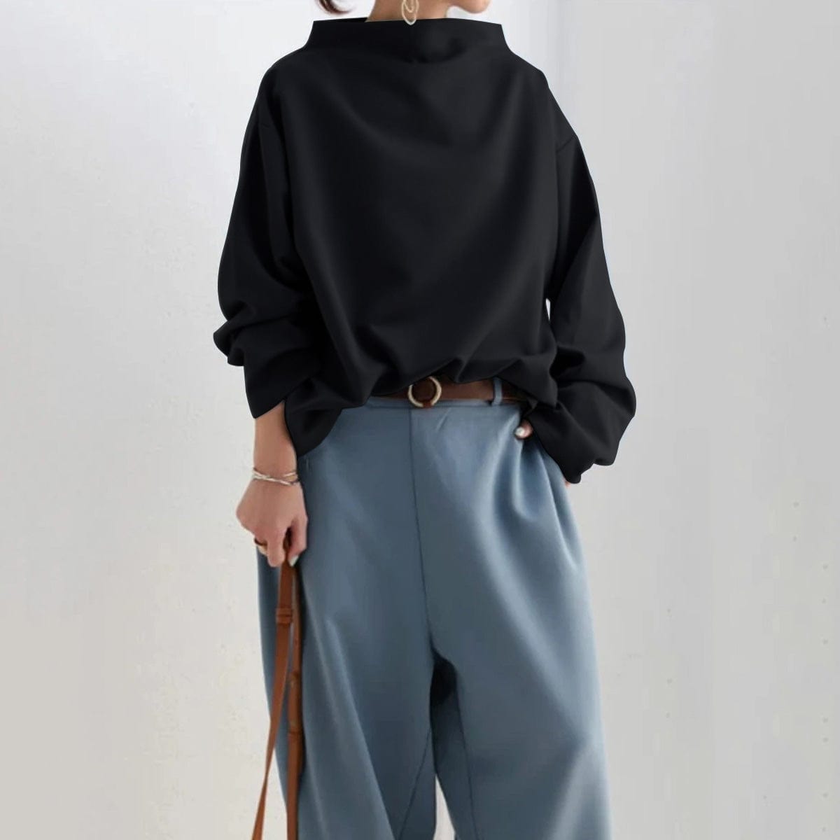Lisa - High-Neck Casual Top-15547989918069-Mirella Fiore