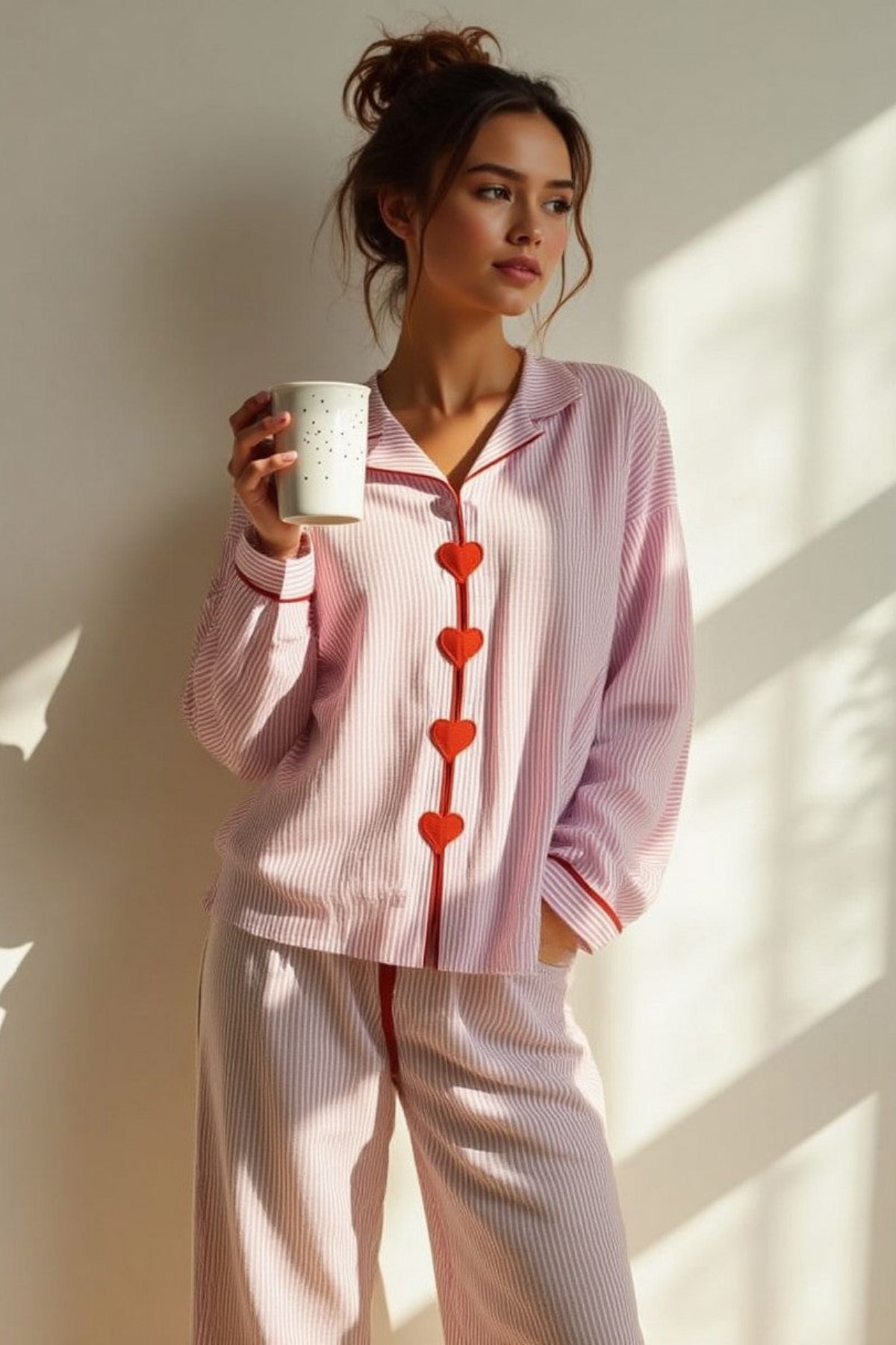 Lucy – Heart buttoned – Pajama set-15353256444277-Mirella Fiore