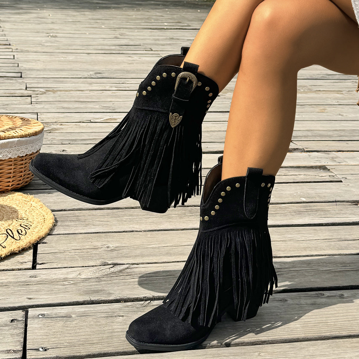 Luna - Heart-Shaped Fringe Boots-15553238991221-Nancy & Mae Savannah