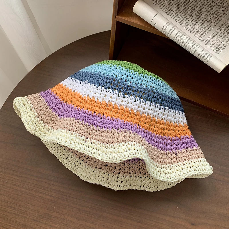 Lunaria – Rainbow stripe – Crochet sun hat-15133807772021-Nancy & Mae Savannah