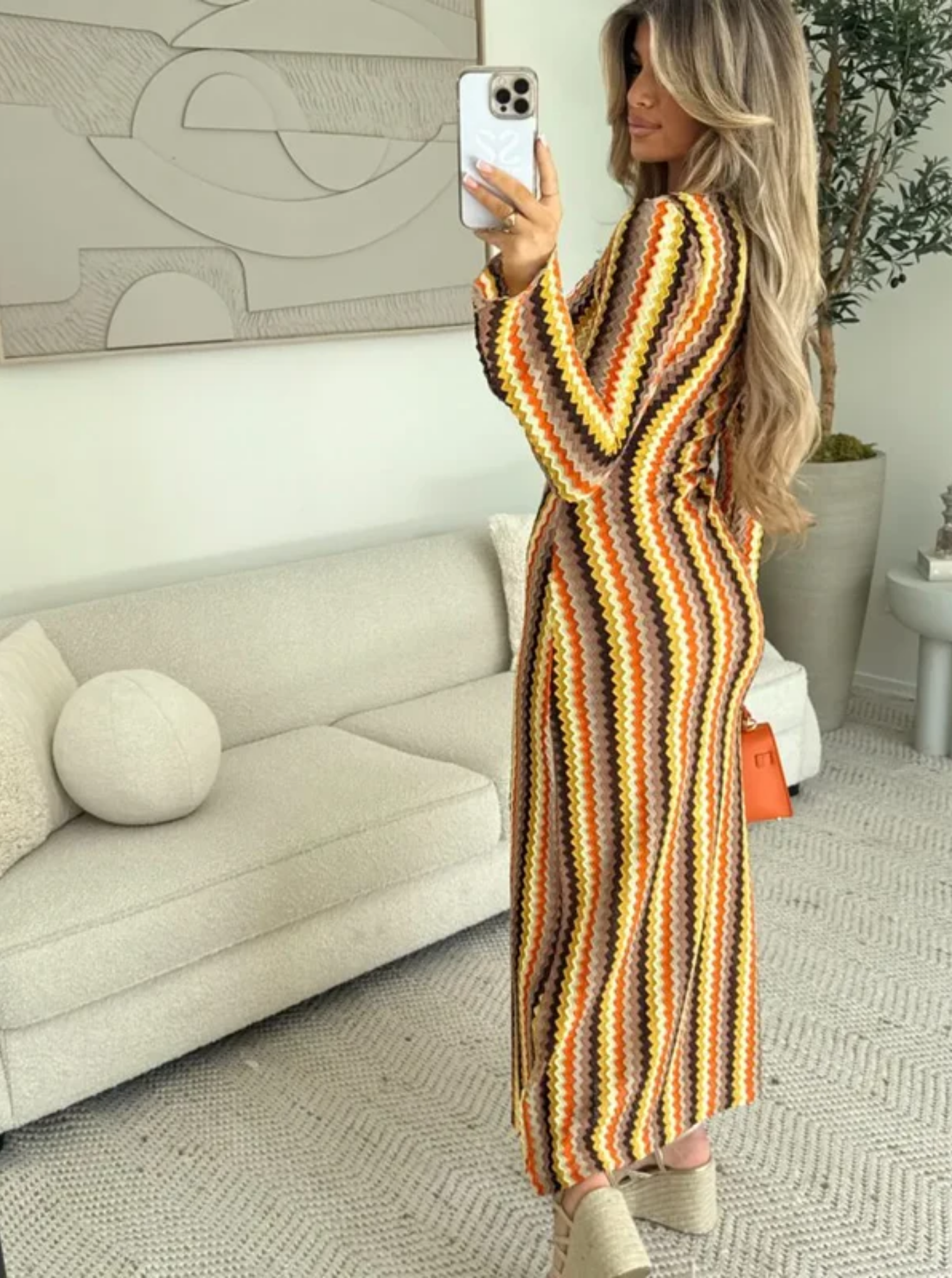 Lunarie – Retro chevron knit – Maxi dress-15283423084917-Mirella Fiore
