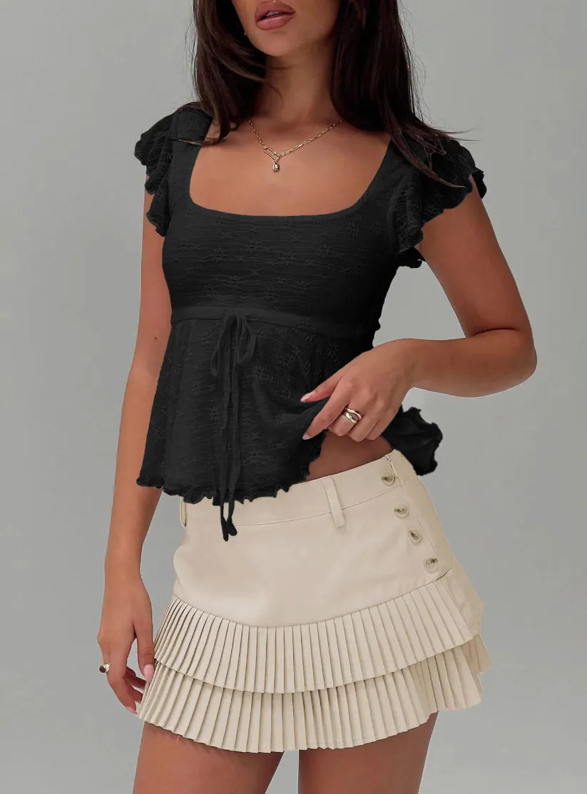 Lunelle – Ruffle sleeve – Peplum blouse-15133885333877-Mirella Fiore