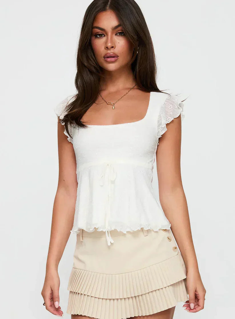 Lunelle – Ruffle sleeve – Peplum blouse-15133885333877-Mirella Fiore