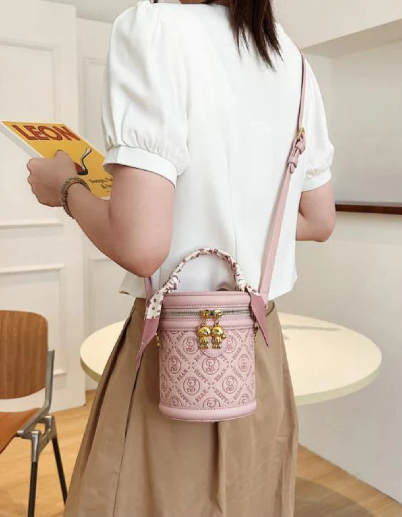 Lunetta – Gold teddy lock – Crossbody handbag-15209173909877-Mirella Fiore