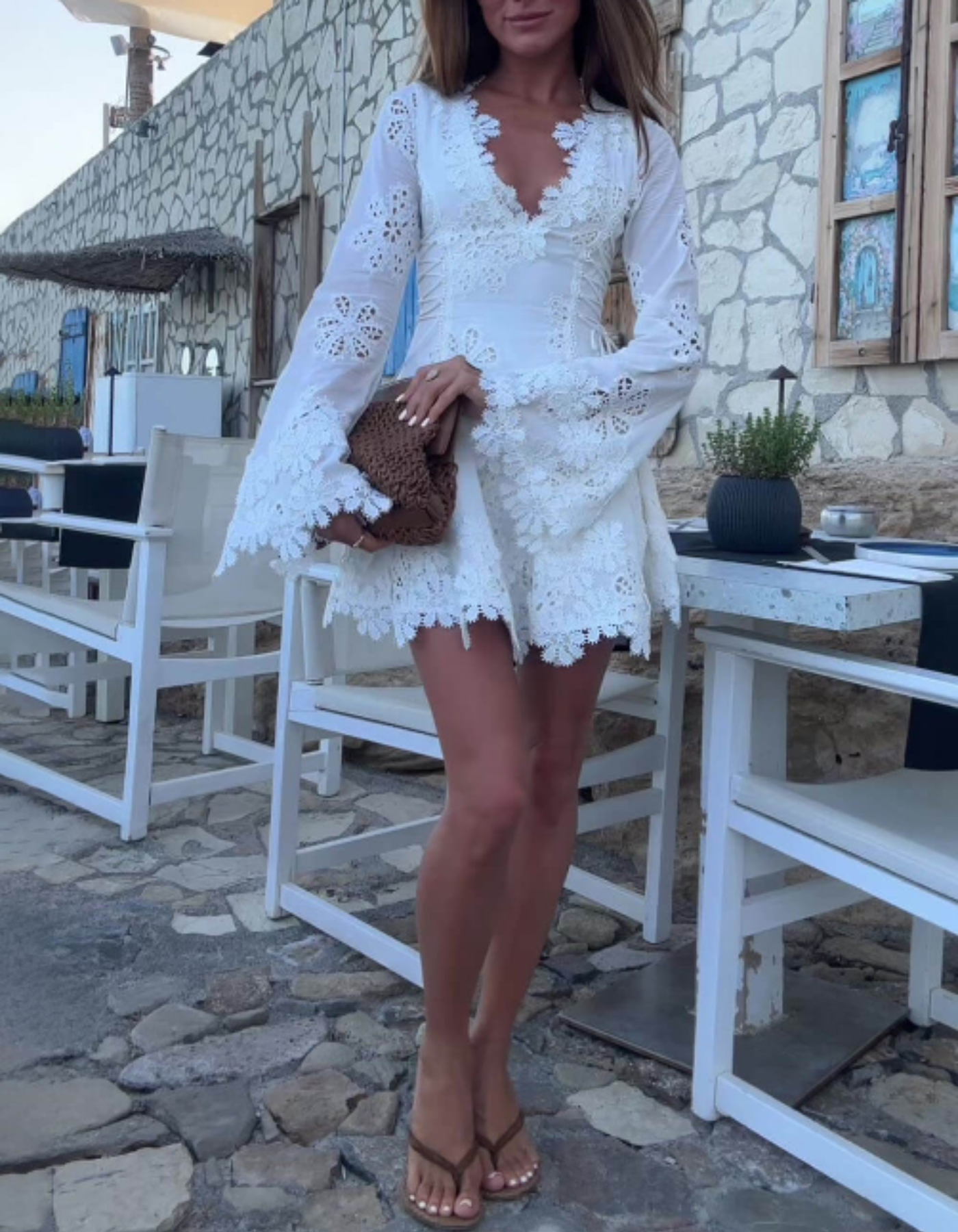 Lunna – Scalloped lace trim – Mini dress-15260068184437-Mirella Fiore