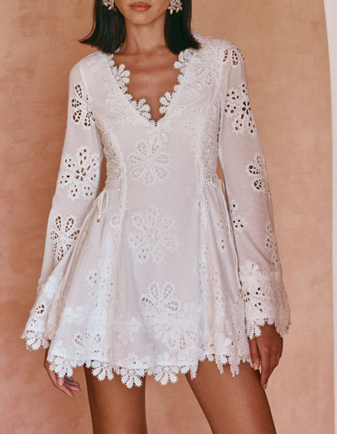 Lunna – Scalloped lace trim – Mini dress-15260068184437-Mirella Fiore