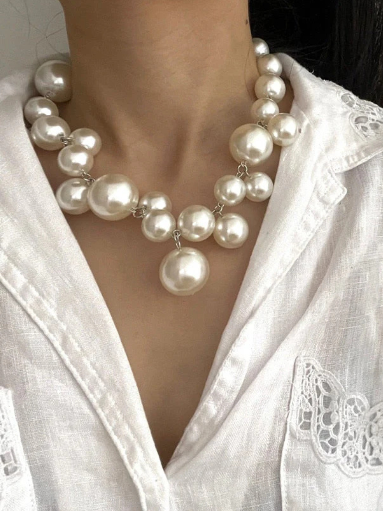 MARIA - BOLD PEARL NECKLACE-15549015589237-Mirella Fiore