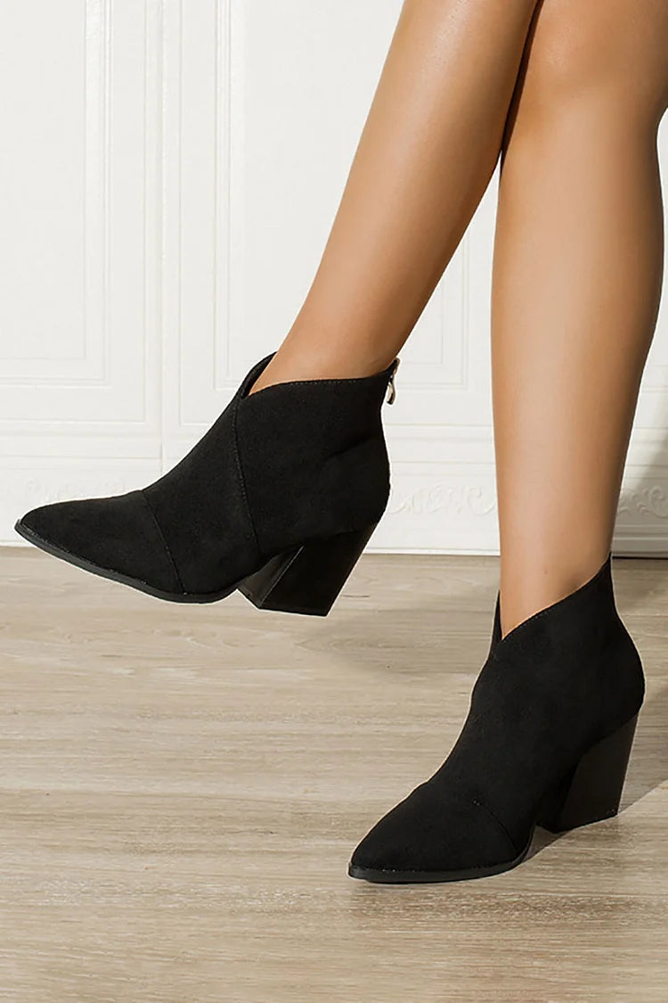 MARIZ - POINTED ANKLE BOOT WITH SUEDE EFFECT-15549134635381-Mirella Fiore