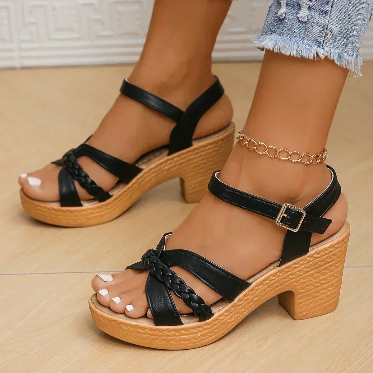 MELODIE - Braided Strap Platform Sandals-15551041175925-Mirella Fiore
