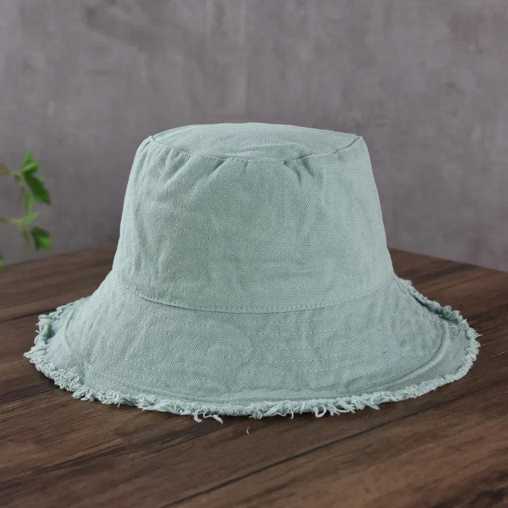 Maelis – Raw edge – Cotton bucket hat-15133817274741-Mirella Fiore