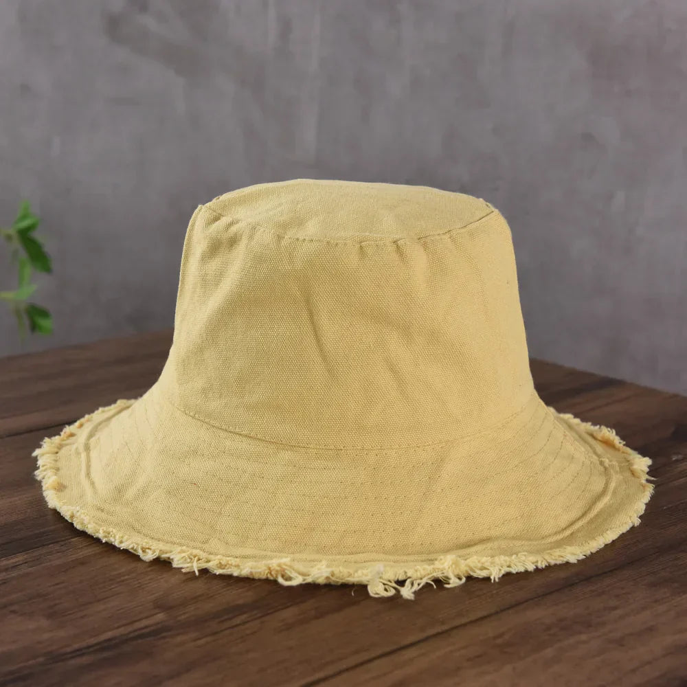 Maelis – Raw edge – Cotton bucket hat-15133817274741-Mirella Fiore