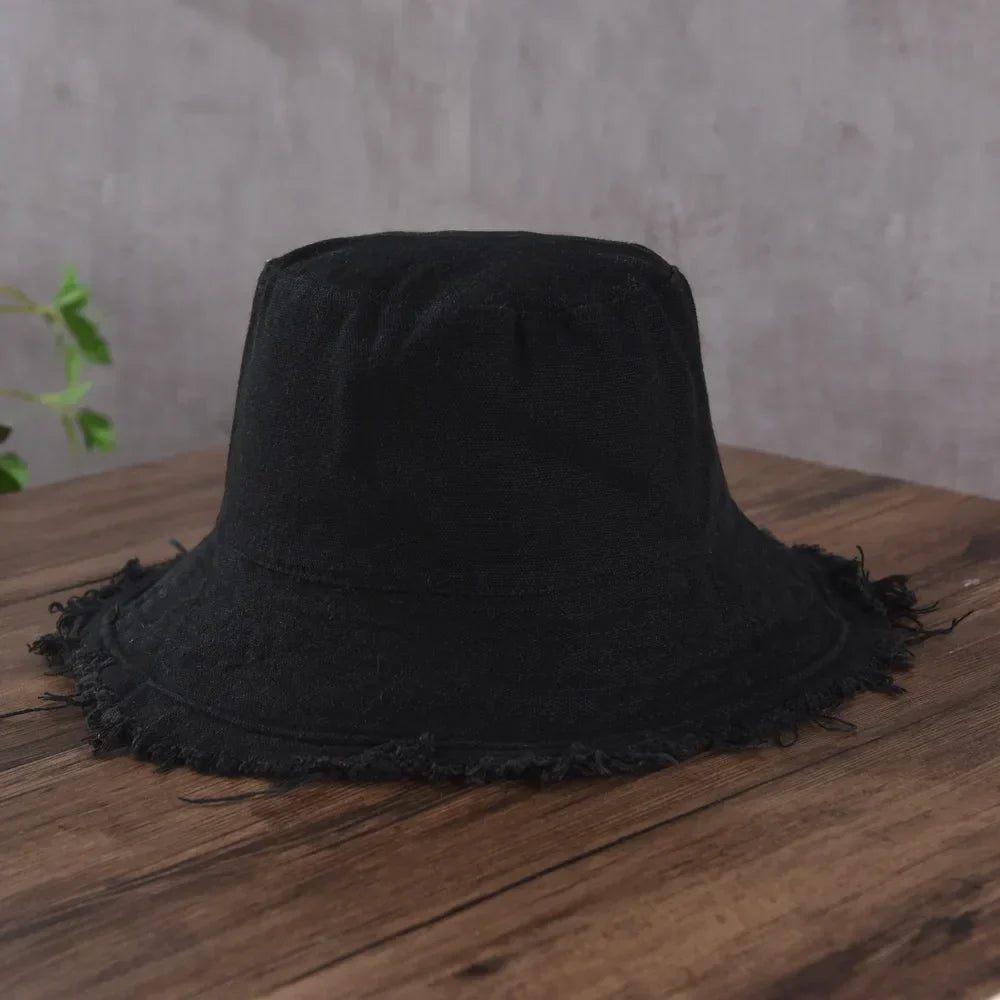 Maelis – Raw edge – Cotton bucket hat-15133817274741-Mirella Fiore