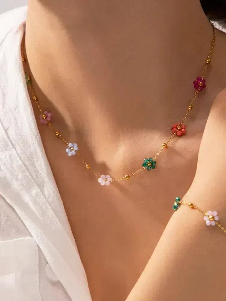 Maevia – Handcrafted floral beads – Flower pendant-15227800060277-Mirella Fiore