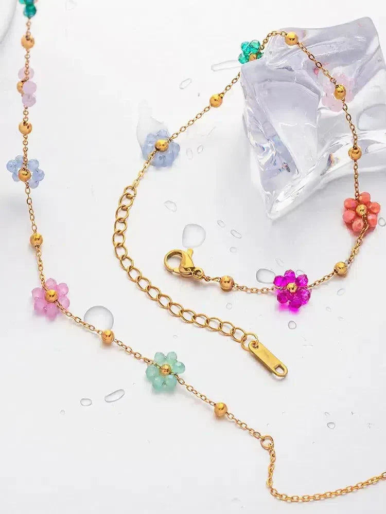 Maevia – Handcrafted floral beads – Flower pendant-15227800060277-Mirella Fiore