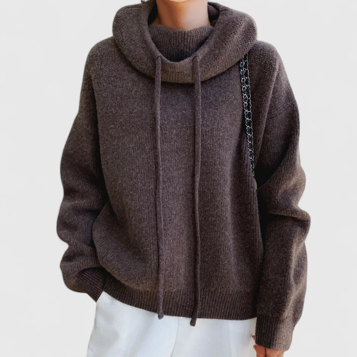 Marie - Cozy Knit Hoodie-15547990344053-Mirella Fiore