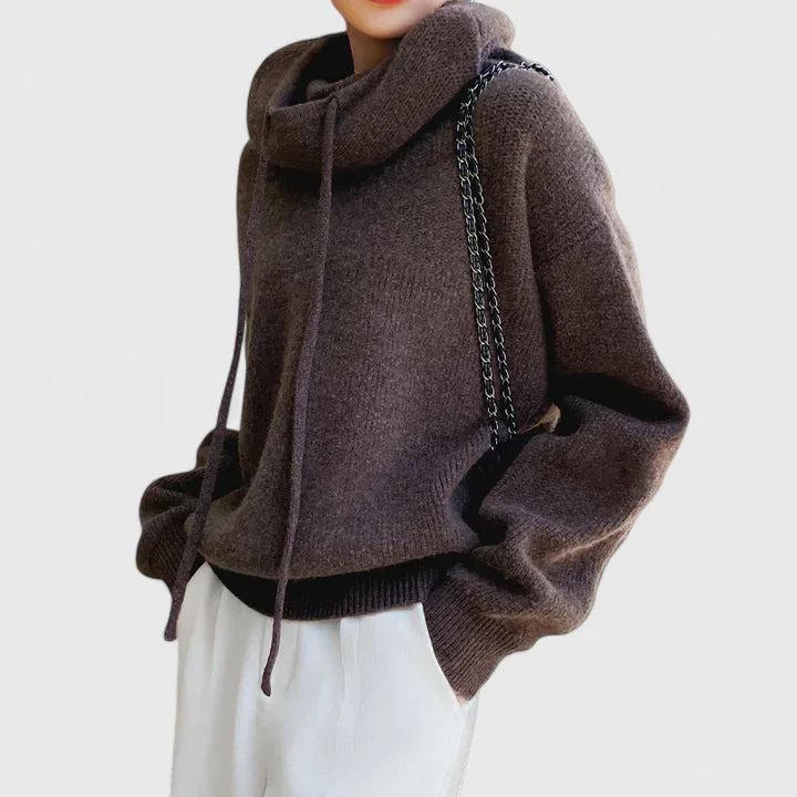 Marie - Cozy Knit Hoodie-15547990344053-Mirella Fiore