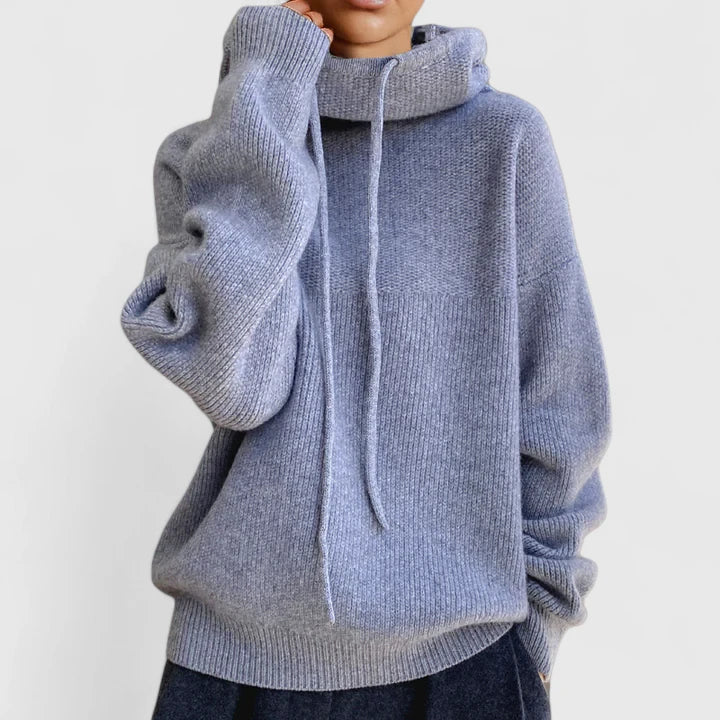 Marie - Cozy Knit Hoodie-15547990344053-Mirella Fiore