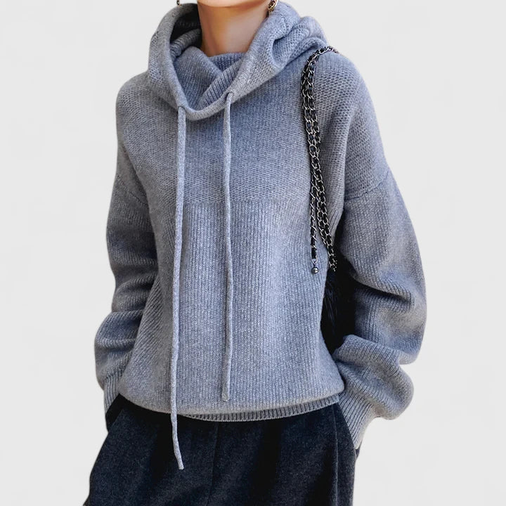 Marie - Cozy Knit Hoodie-15547990344053-Mirella Fiore
