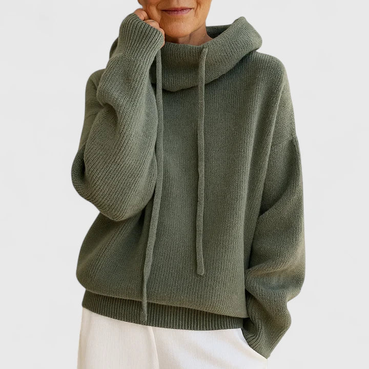 Marie - Cozy Knit Hoodie-15547990344053-Mirella Fiore