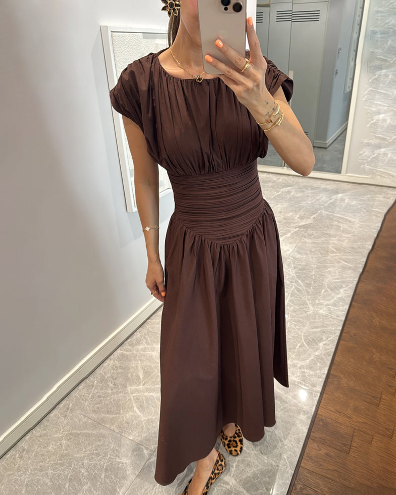 Mariella – Ruched waist – Midi dress-15283498484085-Mirella Fiore