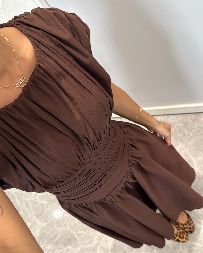 Mariella – Ruched waist – Midi dress-15283498484085-Mirella Fiore