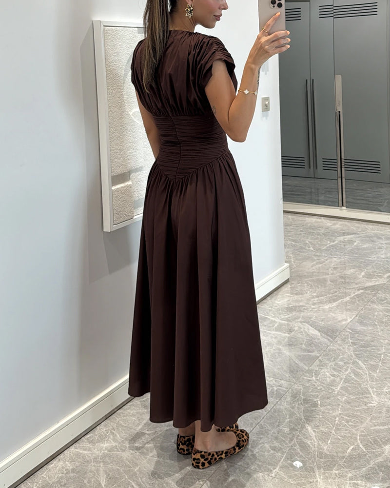 Mariella – Ruched waist – Midi dress-15283498484085-Mirella Fiore