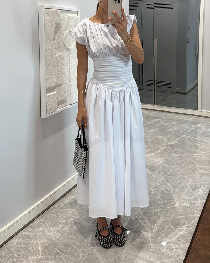 Mariella – Ruched waist – Midi dress-15283498484085-Mirella Fiore