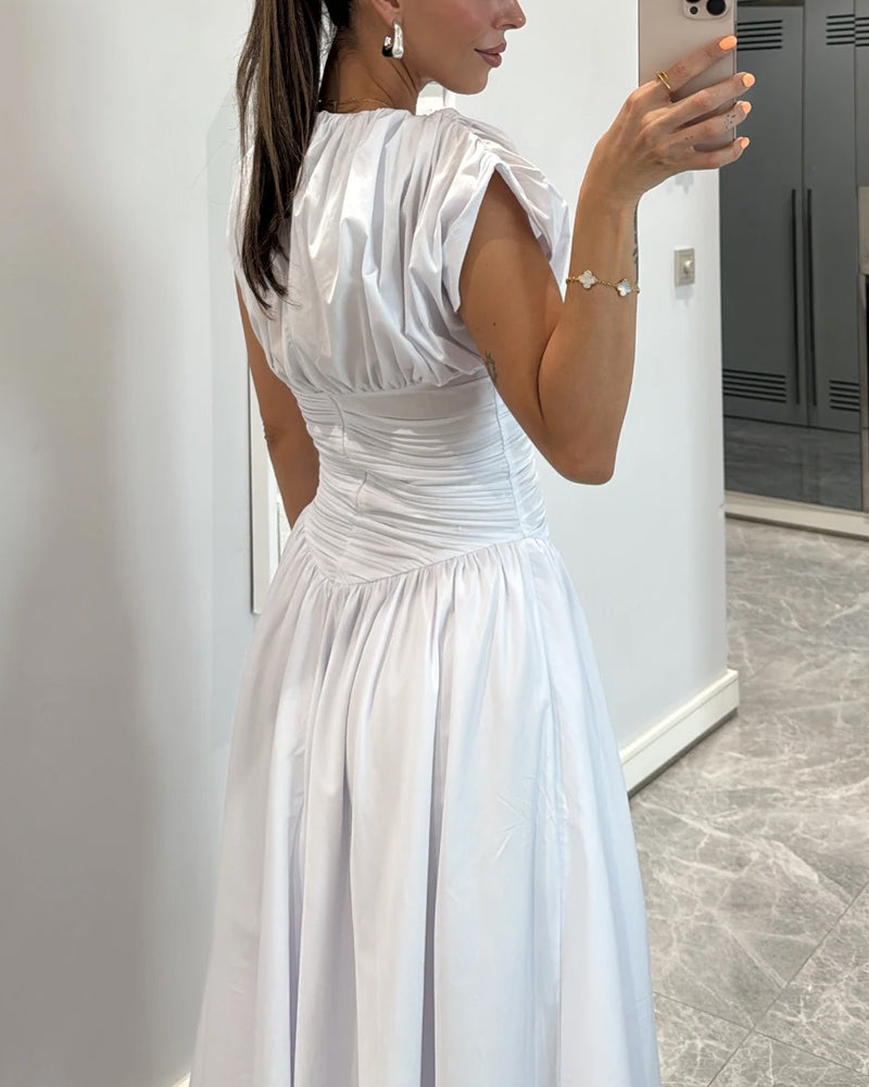 Mariella – Ruched waist – Midi dress-15283498484085-Mirella Fiore