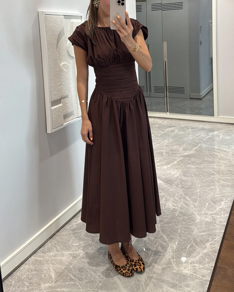Mariella – Ruched waist – Midi dress-15283498484085-Mirella Fiore