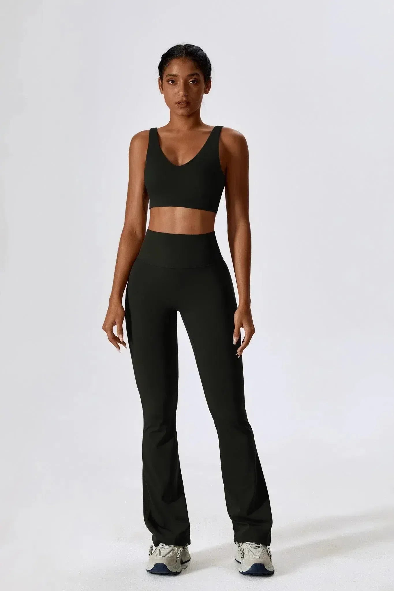 Mariuccia – Scoop neckline – Sports bra & flared leggings set-15133676372341-Mirella Fiore