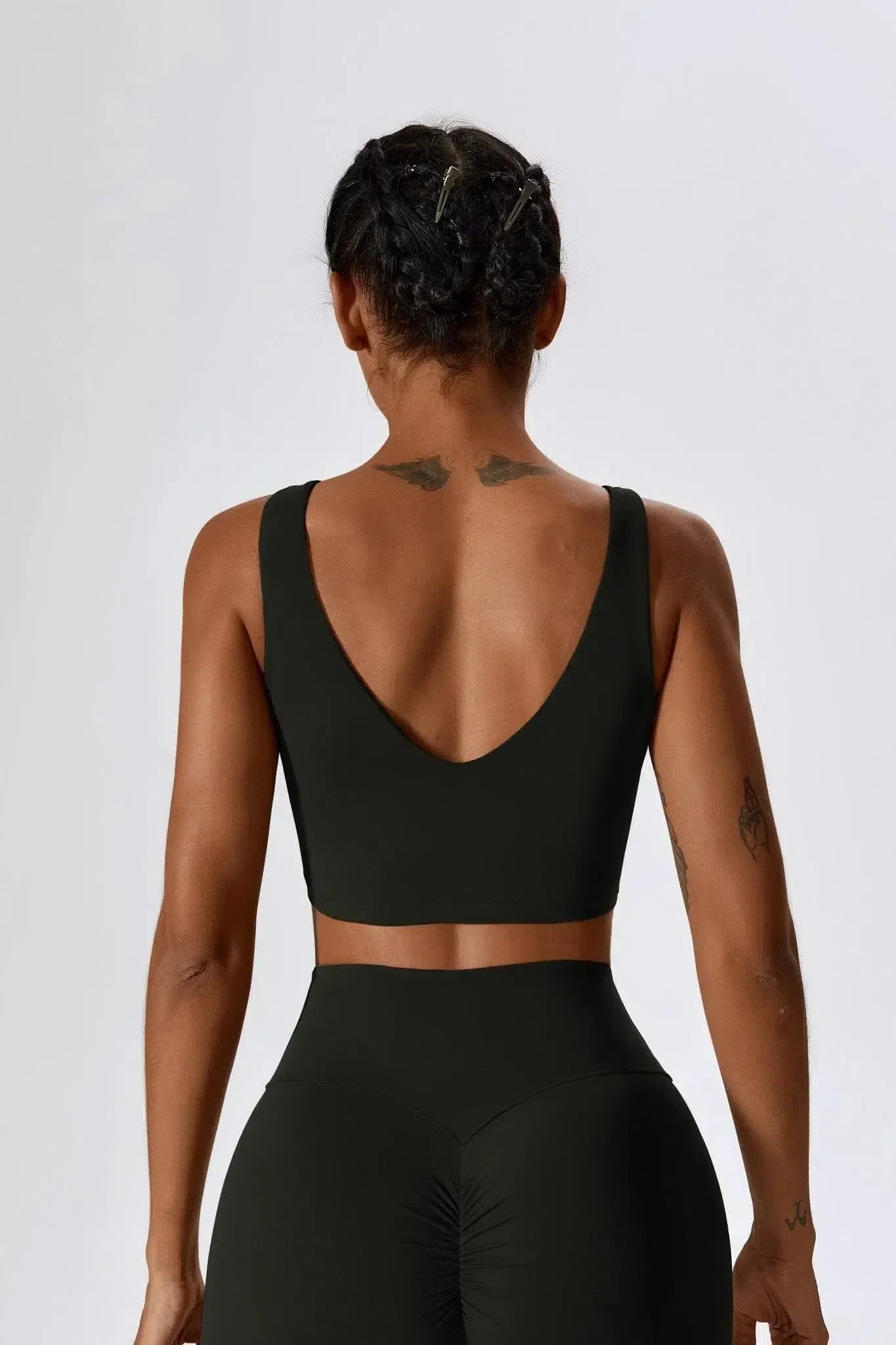 Mariuccia – Scoop neckline – Sports bra & flared leggings set-15133676372341-Mirella Fiore