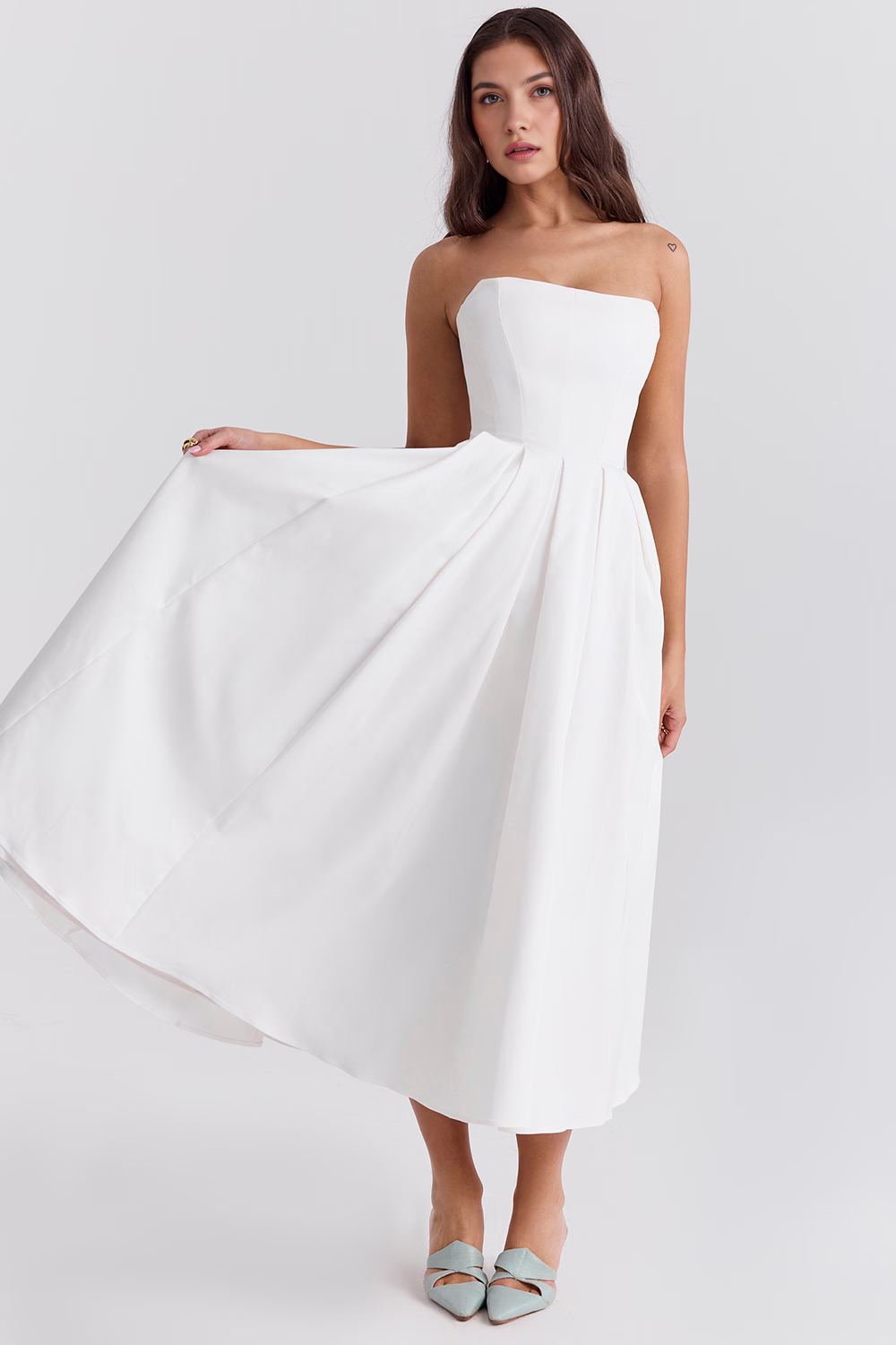 Marivelle – Strapless pleated – Midi dress-15260068446581-Mirella Fiore