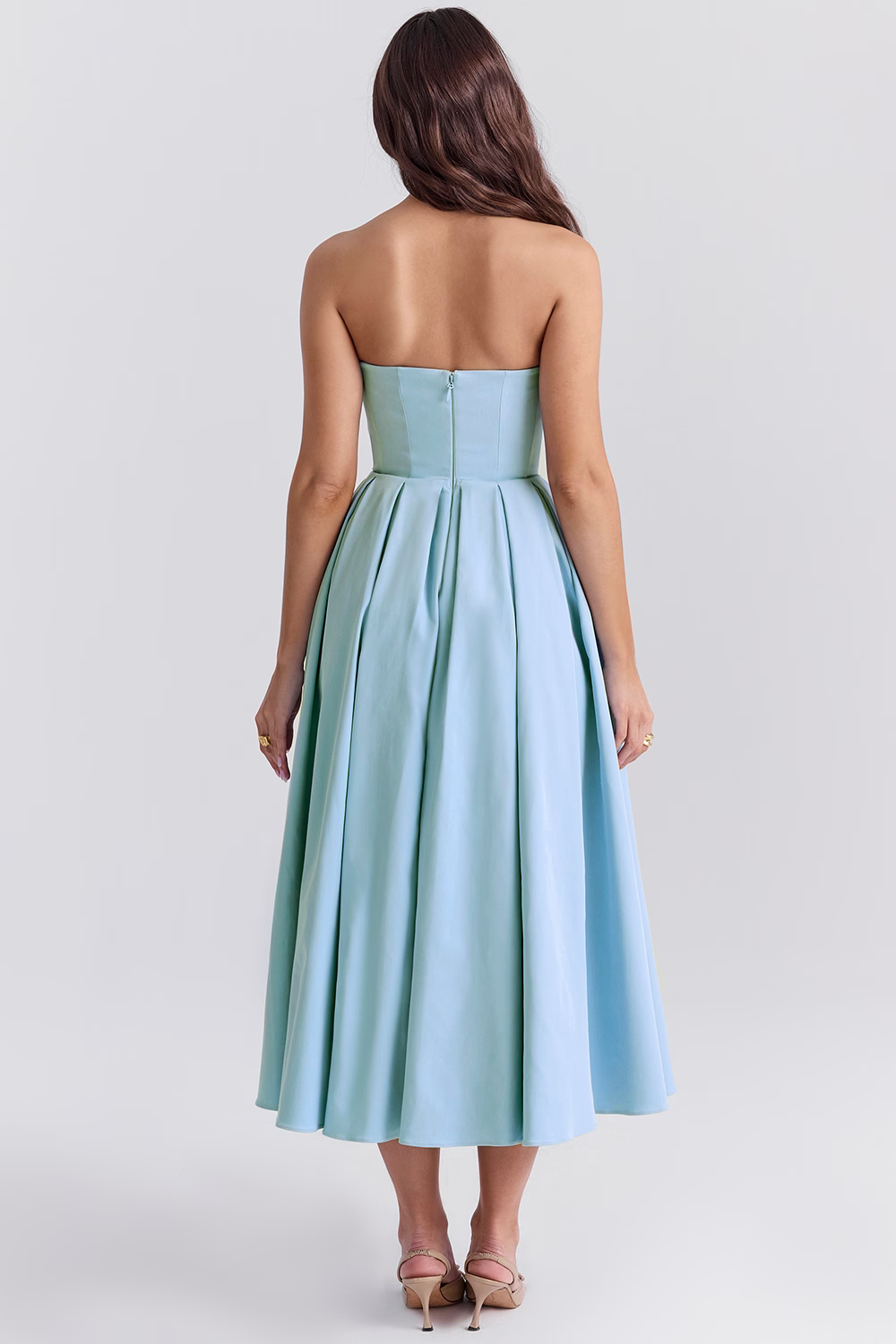 Marivelle – Strapless pleated – Midi dress-15260068446581-Mirella Fiore
