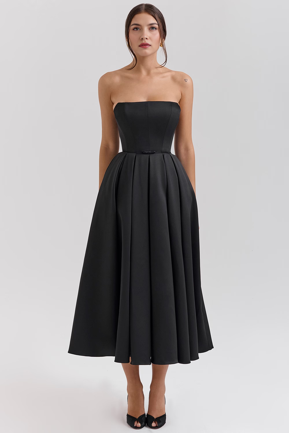 Marivelle – Strapless pleated – Midi dress-15260068446581-Mirella Fiore