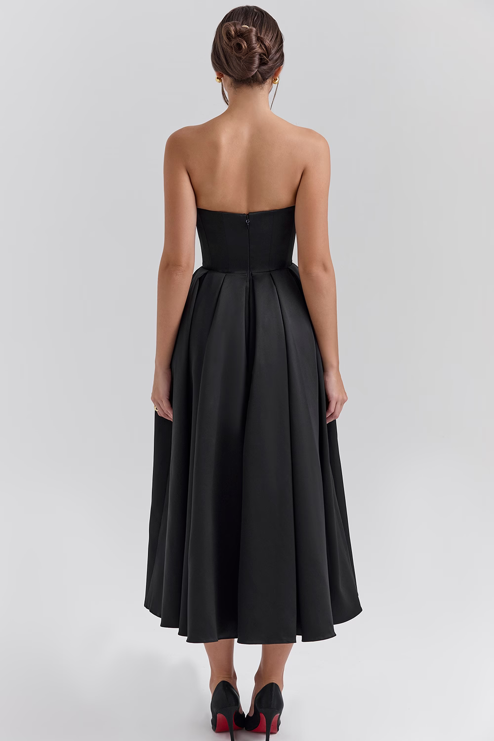Marivelle – Strapless pleated – Midi dress-15260068446581-Mirella Fiore