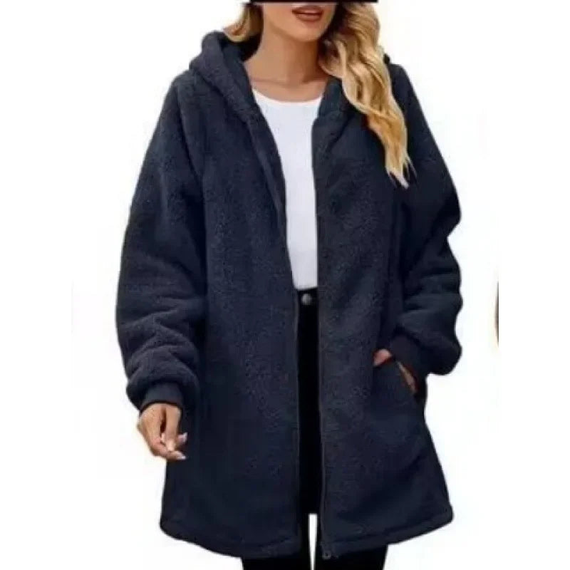 Marjorie - Hooded Fleece Jacket-15544937382261-Mirella Fiore
