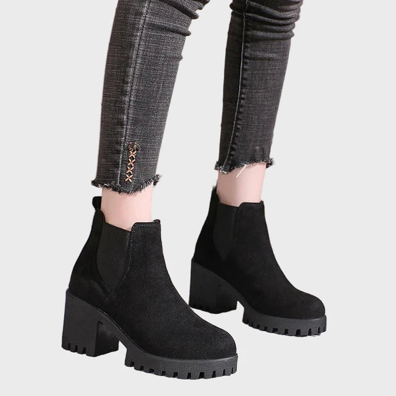 Marley - Block Heel Short Boots-15520005751157-Mirella Fiore